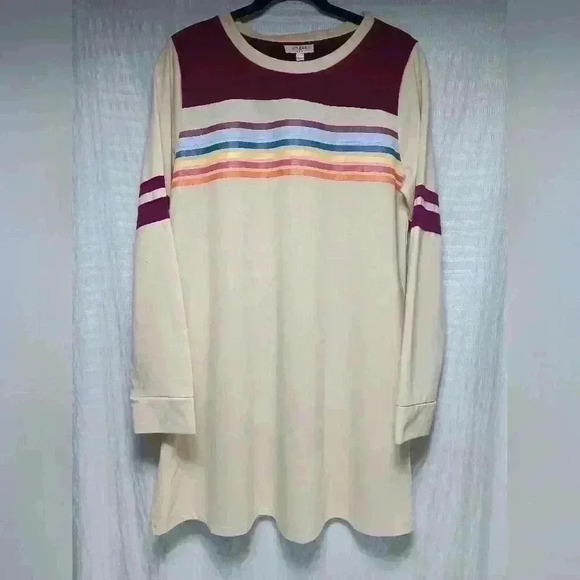 Umgee long sleeve Crew neck Knit mini dress. Ladies size L - Picture 1 of 7